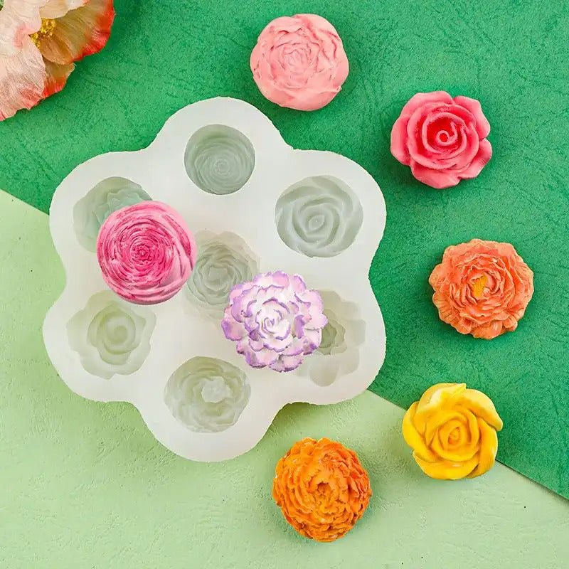 Floral Craft Silicone Mold Set| For Rose & Peony Scented Candles, Cake Decor & Plaster DIY- SummitGH