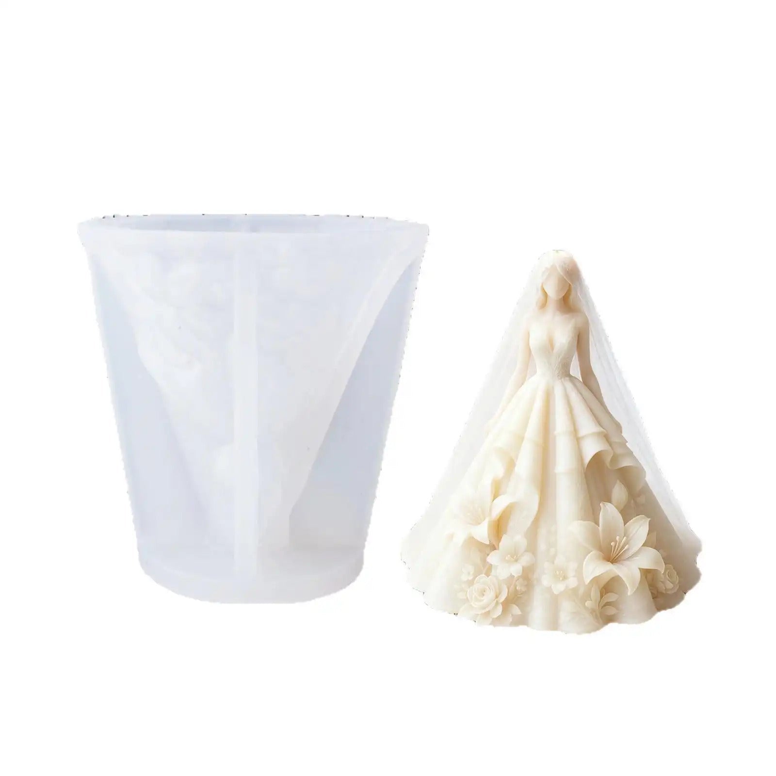 Bridal Silhouette Candle Mold| 3D Silicone Mold for Wedding-Themed Candles & Plaster Keepsakes - SummitGH