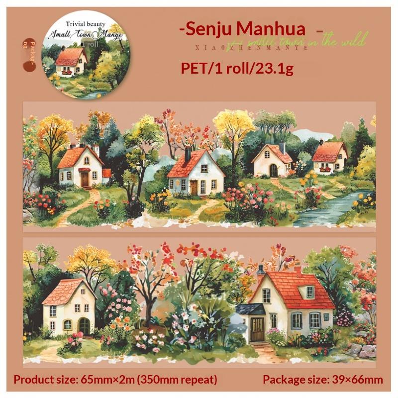 Scenic Town Landscape PET Sticker Roll | 6-Roll Cottagecore Set - SummitGH