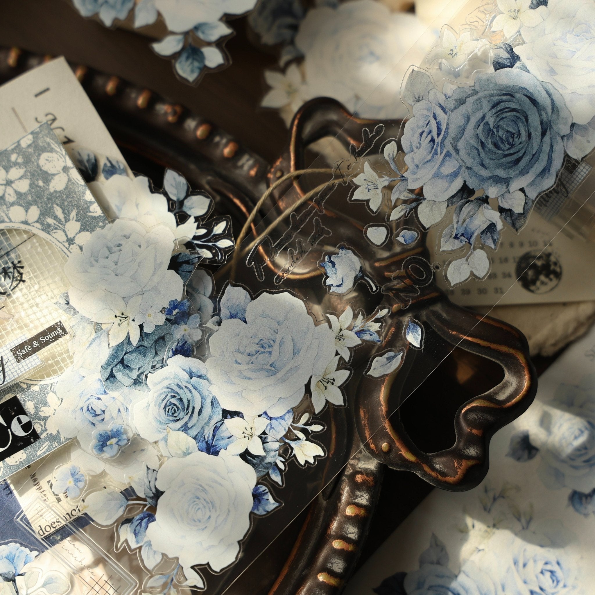 Moonlight Blue Rose PET- Stickers for Journaling – SummitGH