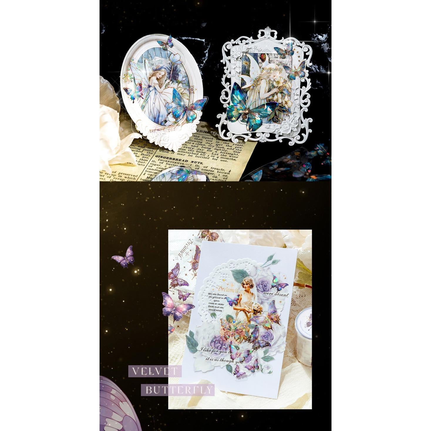 Crystal Holographic Butterfly Sticker Roll | 6-Roll DIY Set - SummitGH