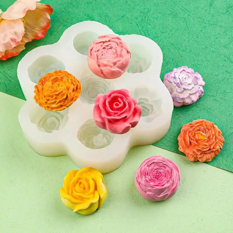 Floral Craft Silicone Mold Set| For Rose & Peony Scented Candles, Cake Decor & Plaster DIY- SummitGH