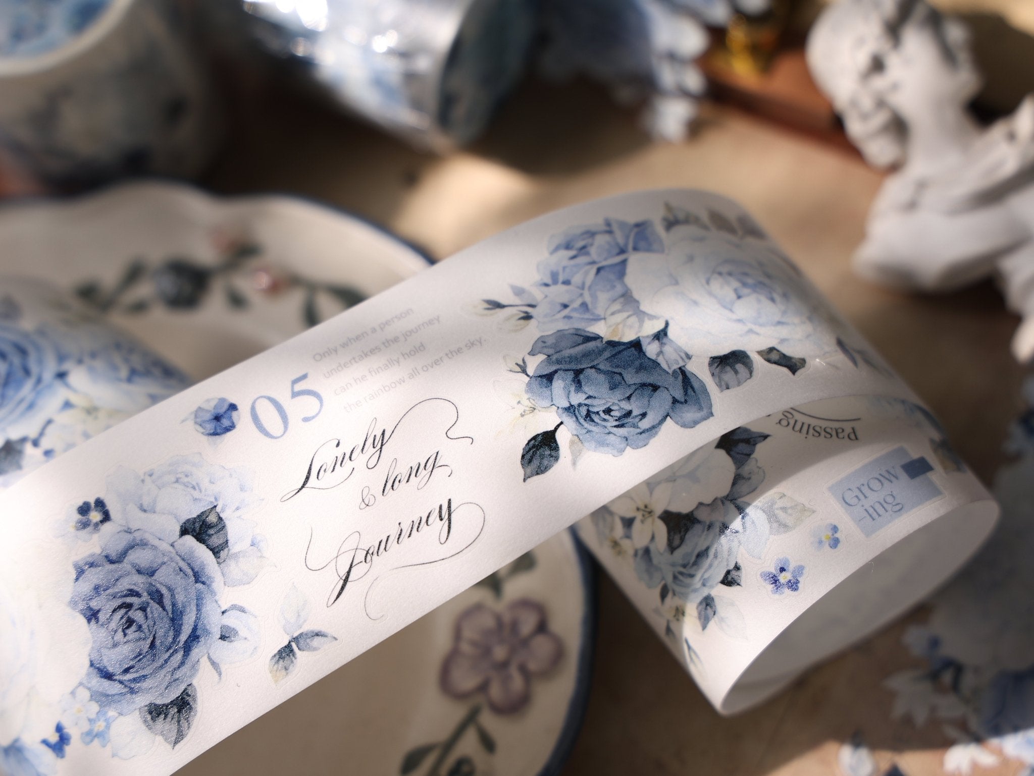 Moonlight Blue Rose PET- Stickers for Journaling – SummitGH