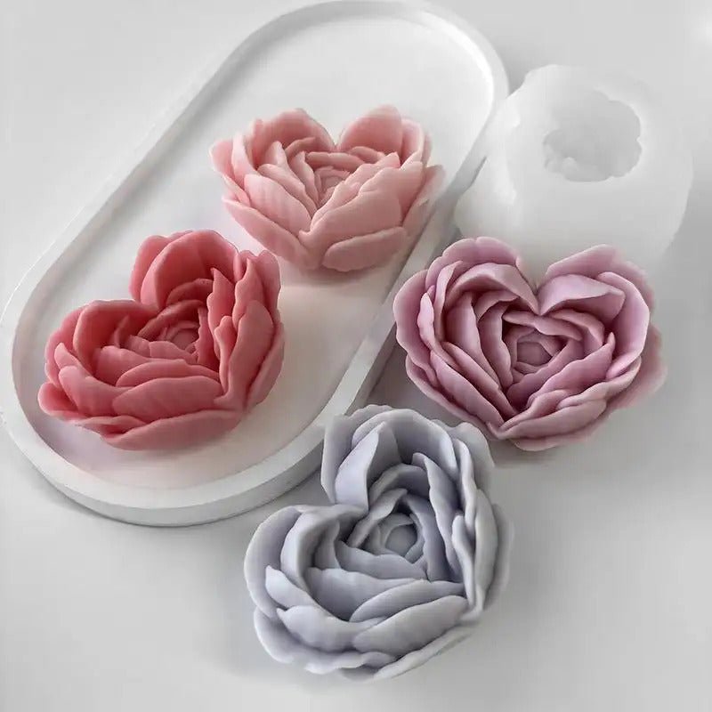 Heart Flower Silicone Mold - DIY Candles, Resin Art & Soap Making Candle Making Supplies DIY Craft Tool - SummitGH
