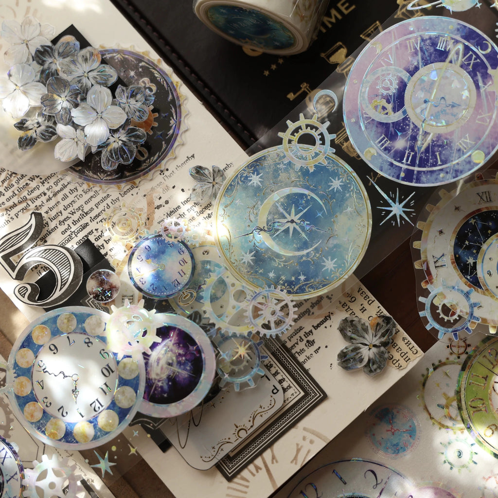 Vintage steampunk washi tape collage layering craft supplies - SummitGH