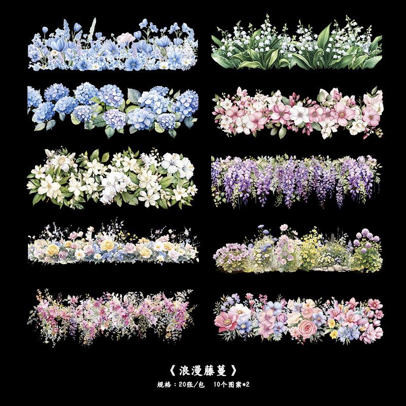 Cottagecore Floral PET Stickers | 6-Bag DIY Journaling Set - SummitGH