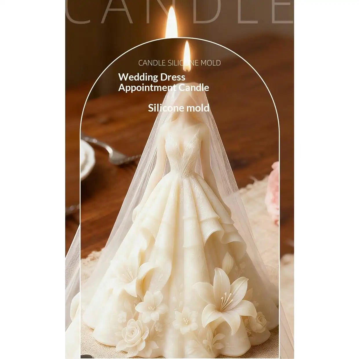 Bridal Silhouette Candle Mold| 3D Silicone Mold for Wedding-Themed Candles & Plaster Keepsakes - SummitGH