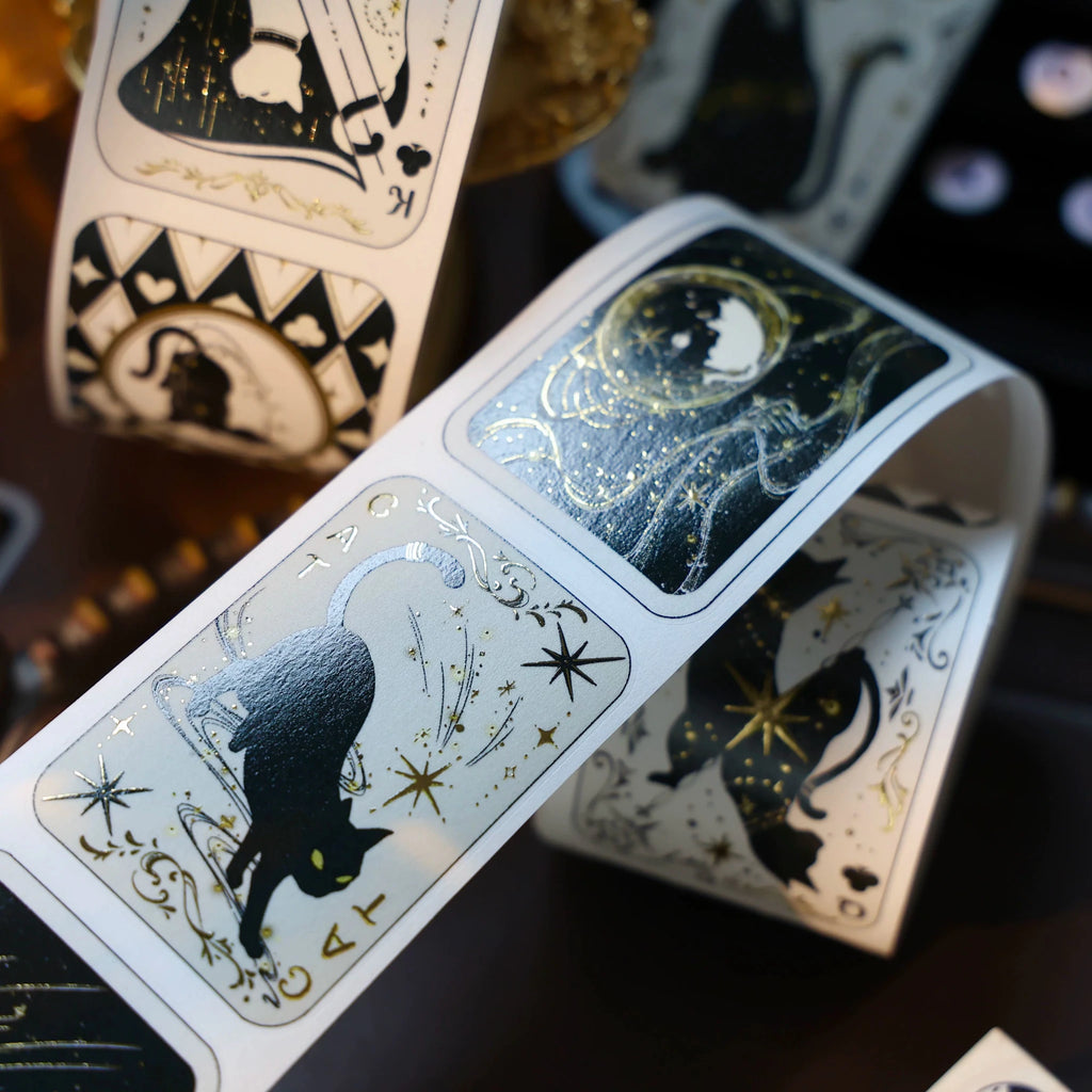 Vintage Cat Playing Card Washi Tape Set - Foil PET Journal Stickers for Scrapbooking #product_typel - SummitGH