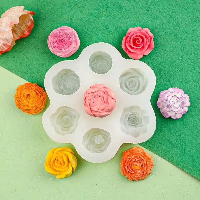 Floral Craft Silicone Mold Set| For Rose & Peony Scented Candles, Cake Decor & Plaster DIY- SummitGH