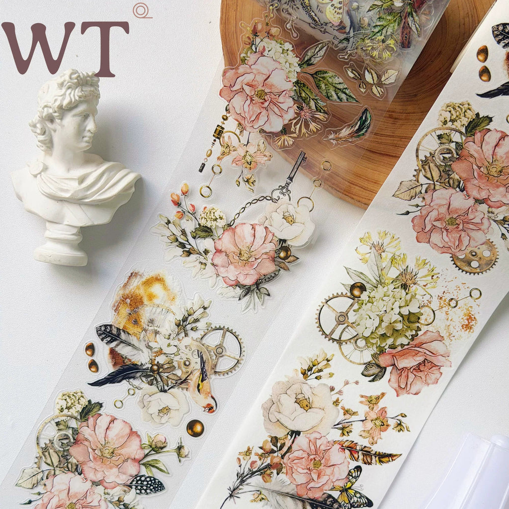 Vintage Floral Washi Tape Set for Journaling – PET & Washi Tape Rose Story Collection for Bullet Journal, Scrapbooking & DIY Crafts Home & Living → Arts & Crafts → Craft Supplies → Stickers DIY Craft Tool - SummitGH