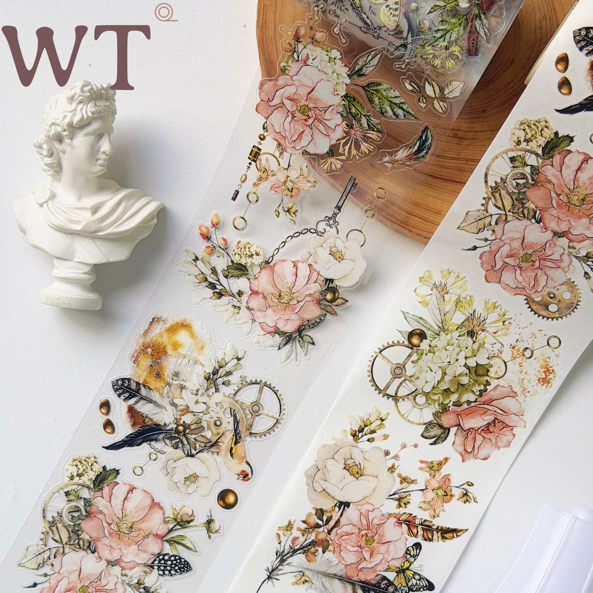Vintage Floral Washi Tape Set for Journaling – PET & Washi Tape Rose Story Collection for Bullet Journal, Scrapbooking & DIY Crafts Home & Living → Arts & Crafts → Craft Supplies → Stickers DIY Craft Tool - SummitGH