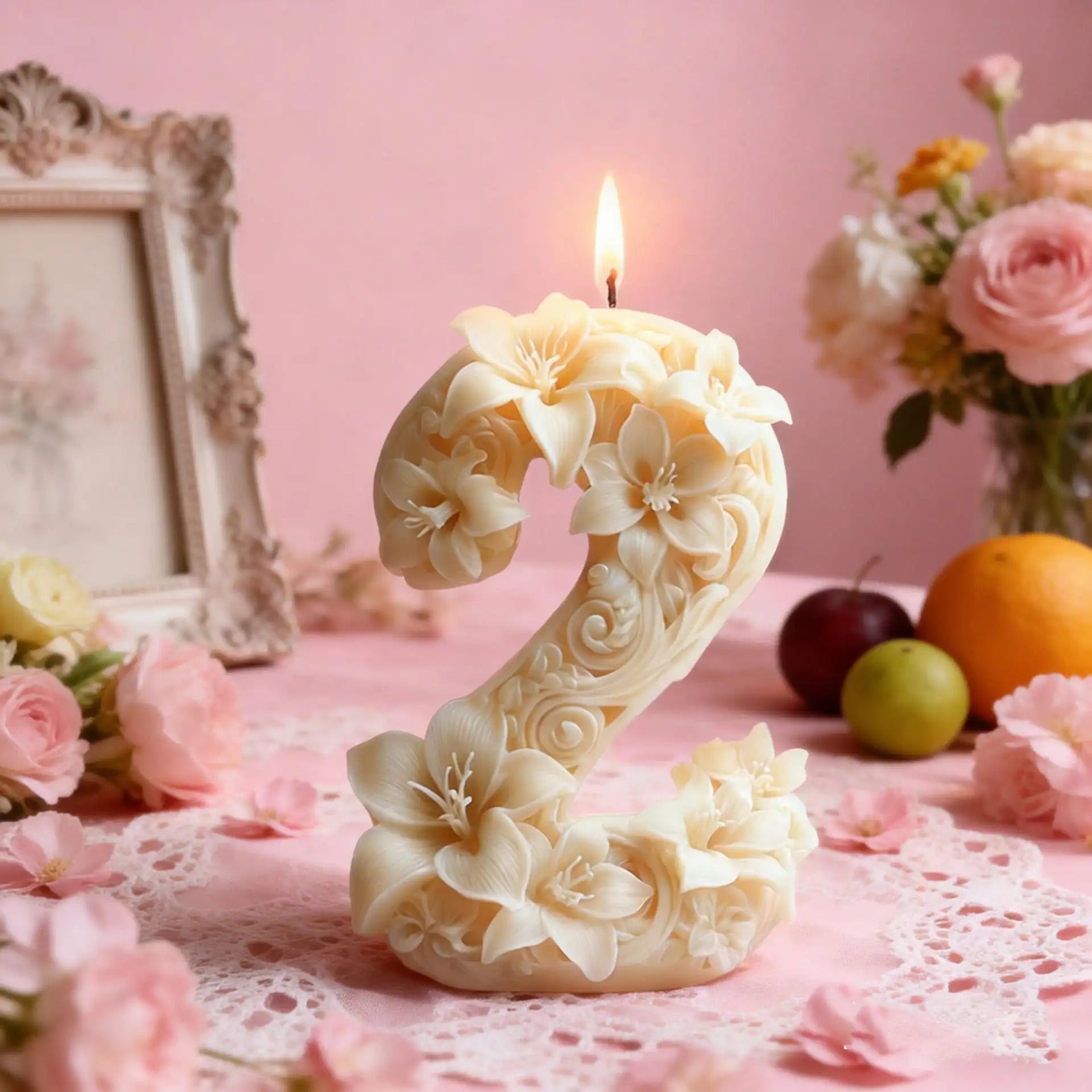 Flower Digital Silicone Mould 3D Silicone Mold for Scented Candles & Plaster Sculptures Candle Mold DIY Craft Tool - SummitGH