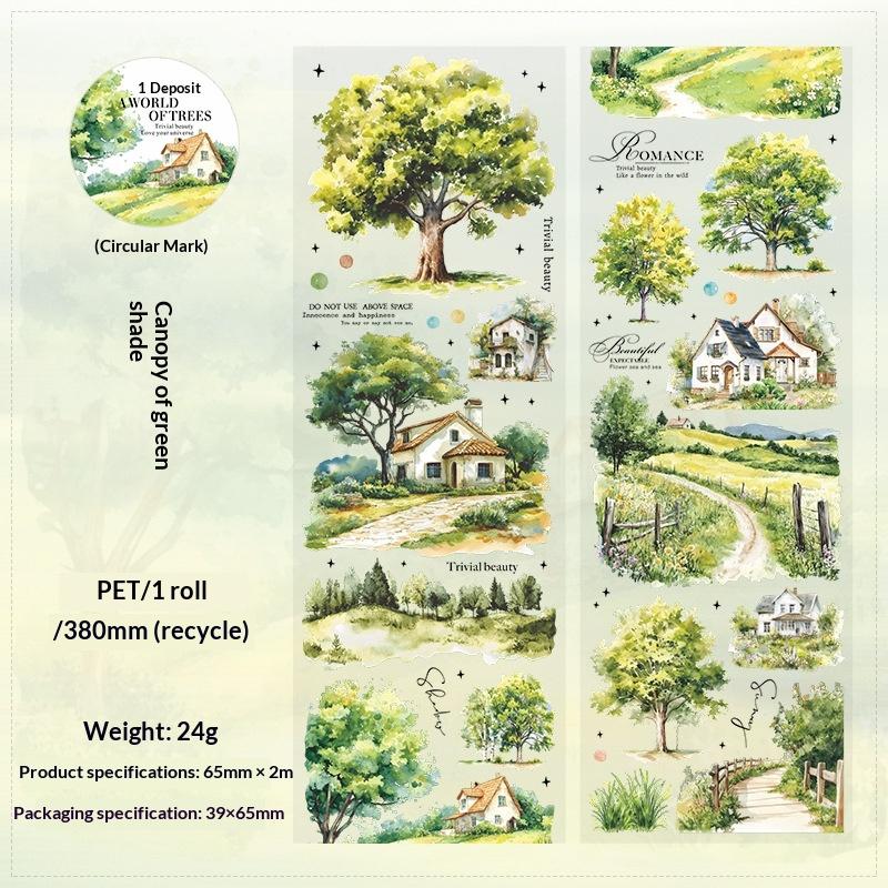 Botanical Cottagecore PET Sticker Roll | 6-Roll Aesthetic Set - SummitGH
