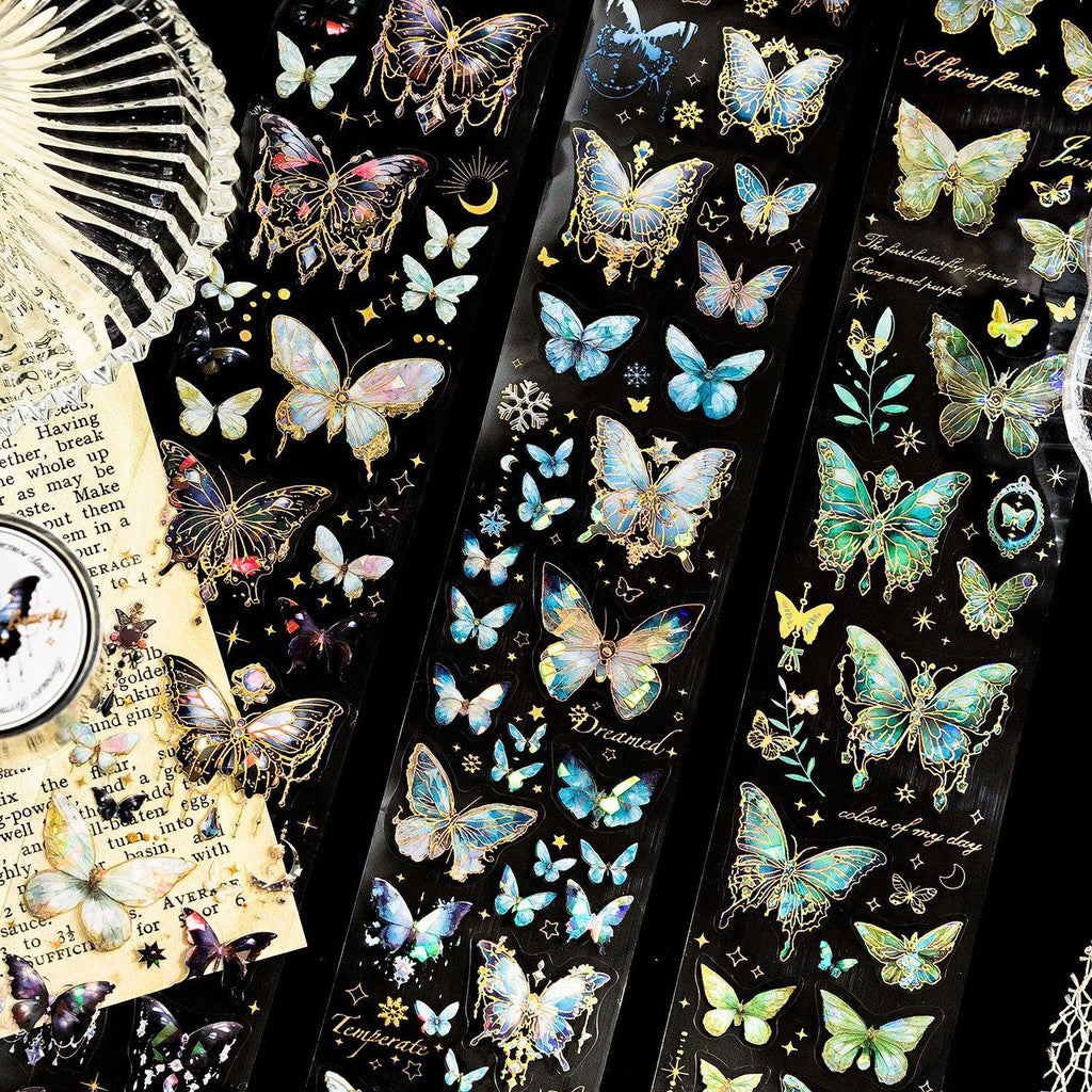 Crystal Holographic Butterfly Sticker Roll | 6-Roll DIY Set - SummitGH