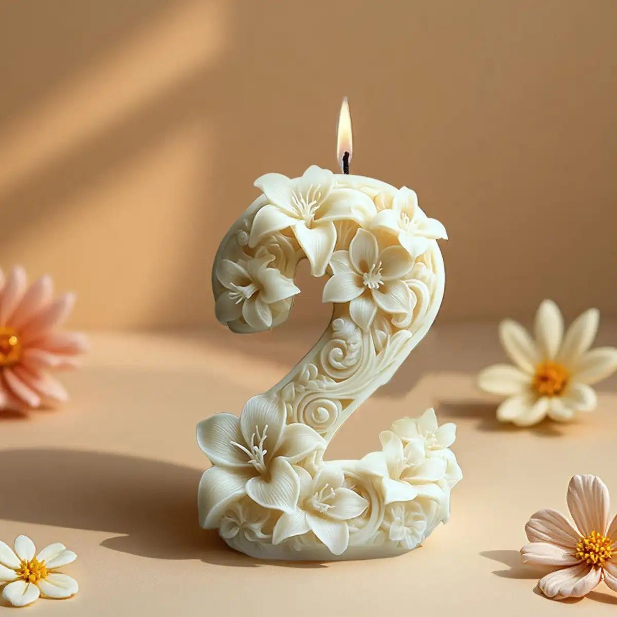 Flower Digital Silicone Mould 3D Silicone Mold for Scented Candles & Plaster Sculptures Candle Mold DIY Craft Tool - SummitGH