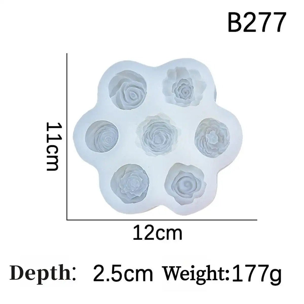 Floral Craft Silicone Mold Set| For Rose & Peony Scented Candles, Cake Decor & Plaster DIY- SummitGH