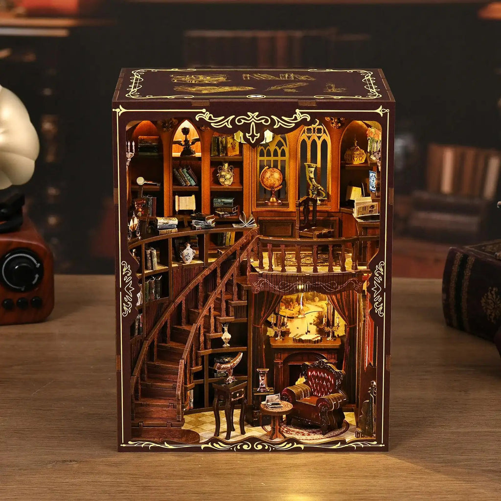 Ancient Library Booknook Kit - DIY 3D Wooden Puzzle for Bookshelf Decor DIY Craft Kits DIY Craft Tool - SummitGH