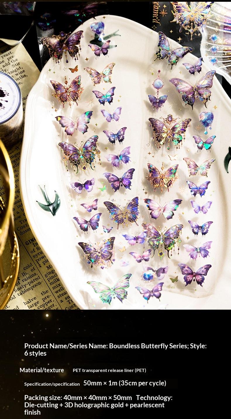 Crystal Holographic Butterfly Sticker Roll | 6-Roll DIY Set - SummitGH