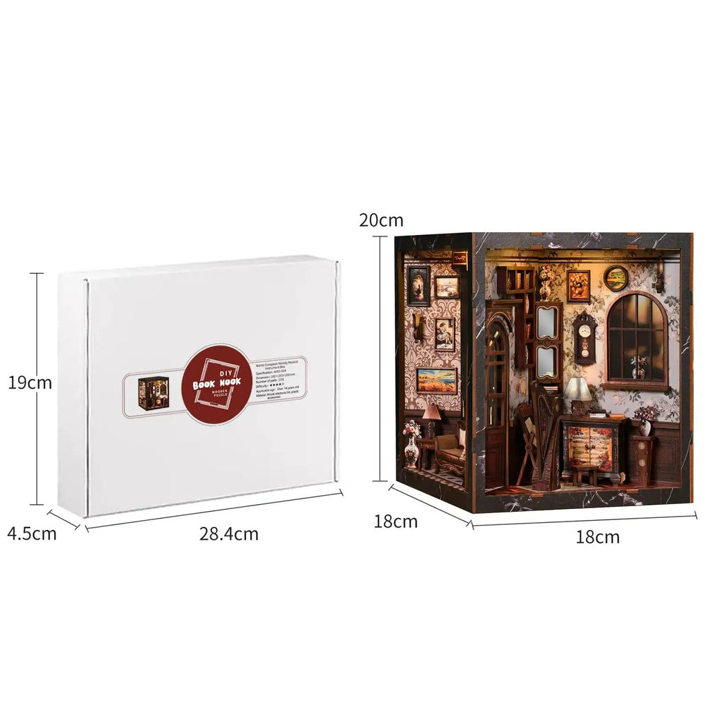 European Melody Music Booknook Kit – DIY 3D Assembly Model for Bookshelf Home Decor- SummitGH