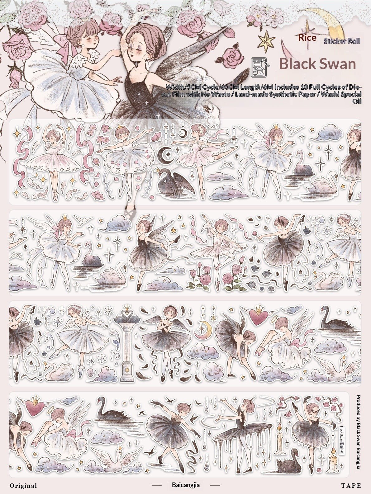 Fairytale Character Washi Tape & Stickers Set for Scrapbooking & DIY Crafts DIY Craft Tool - SummitGH