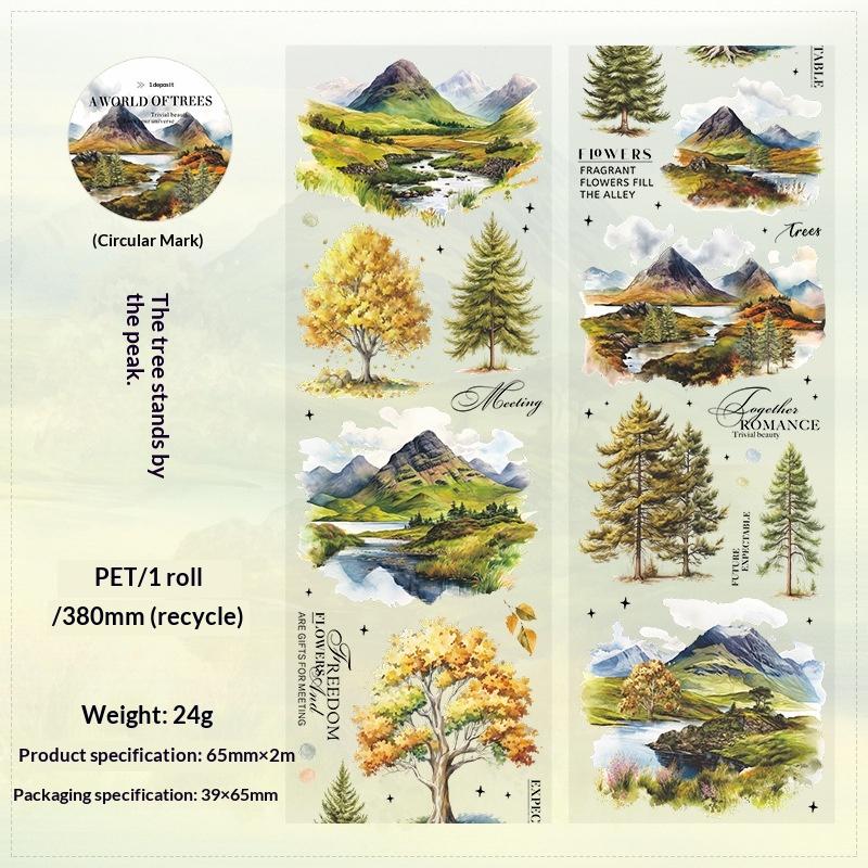Botanical Cottagecore PET Sticker Roll | 6-Roll Aesthetic Set - SummitGH