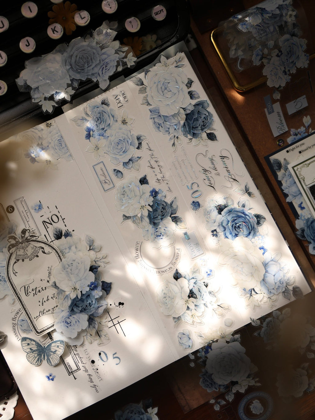Moonlight Blue Rose PET- Stickers for Journaling – SummitGH