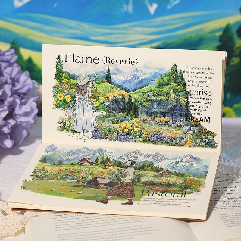 Scenic Town Landscape PET Sticker Roll | 6-Roll Cottagecore Set - SummitGH