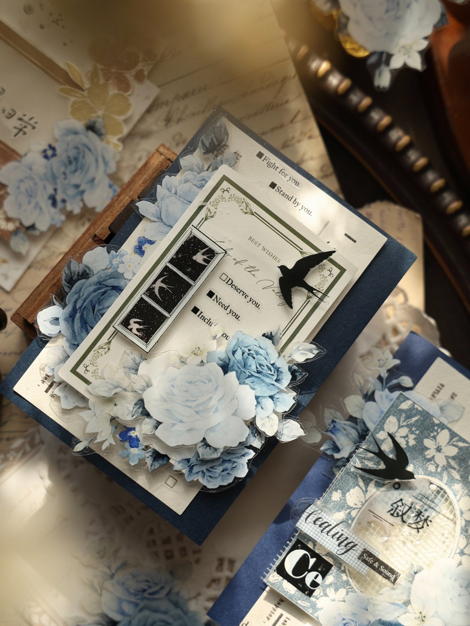 Moonlight Blue Rose PET- Stickers for Journaling – SummitGH
