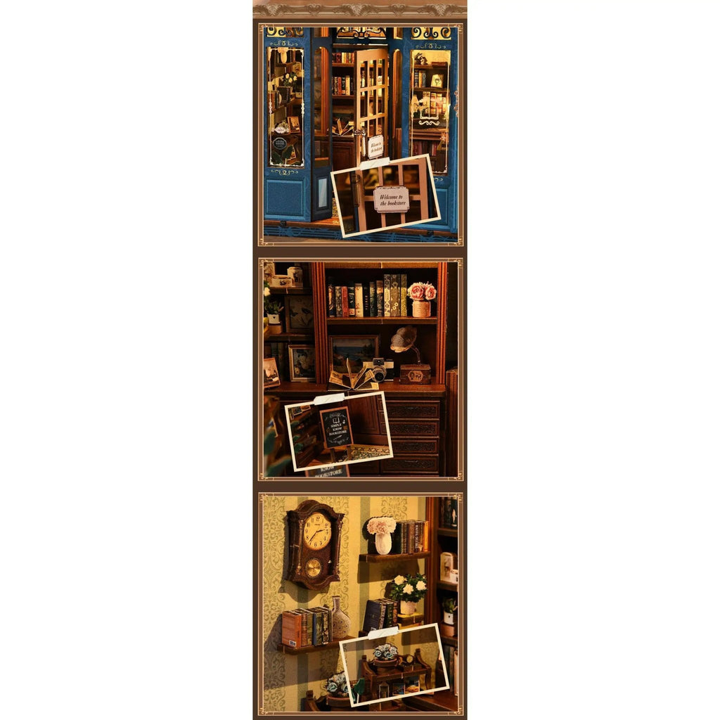 3D Book Nook Kit – DIY Dollhouse Bookshelf Insert, Cottage Reading Room Design