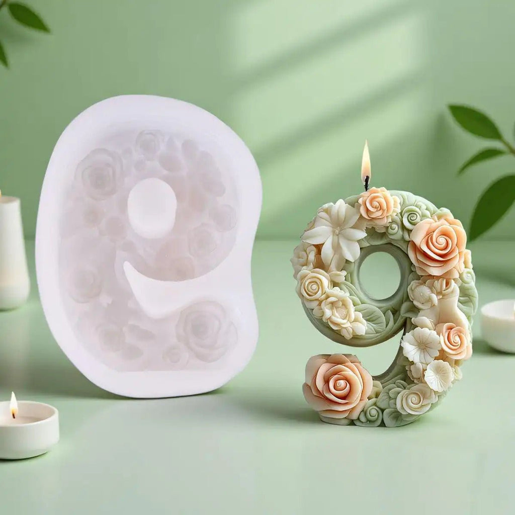 Flower Digital Silicone Mould 3D Silicone Mold for Scented Candles & Plaster Sculptures Candle Mold DIY Craft Tool - SummitGH