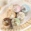 Cottagecore home scene PET sticker roll set, 6 rolls with cozy nature-inspired designs