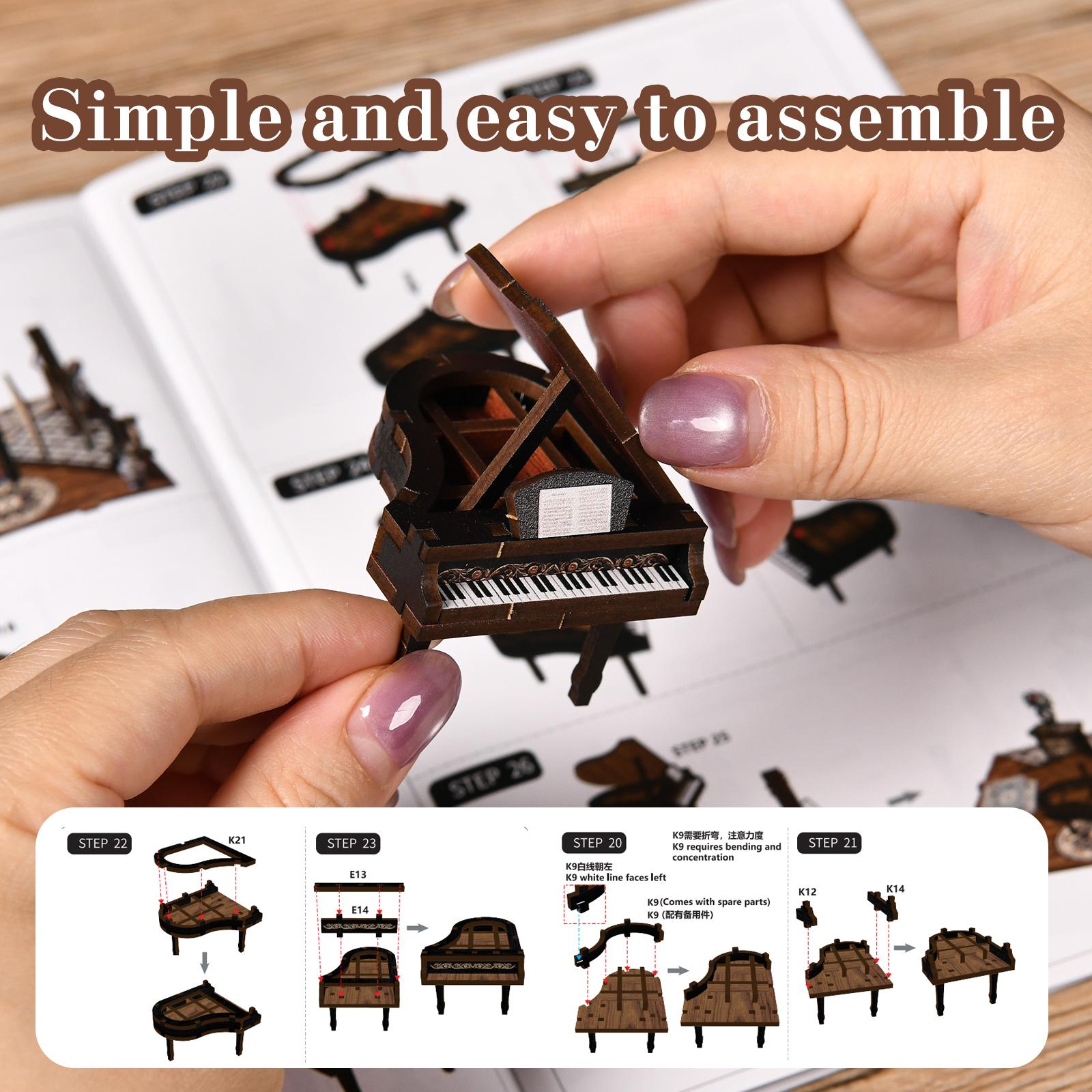 European Melody Music Booknook Kit – DIY 3D Assembly Model for Bookshelf Home Decor- SummitGH