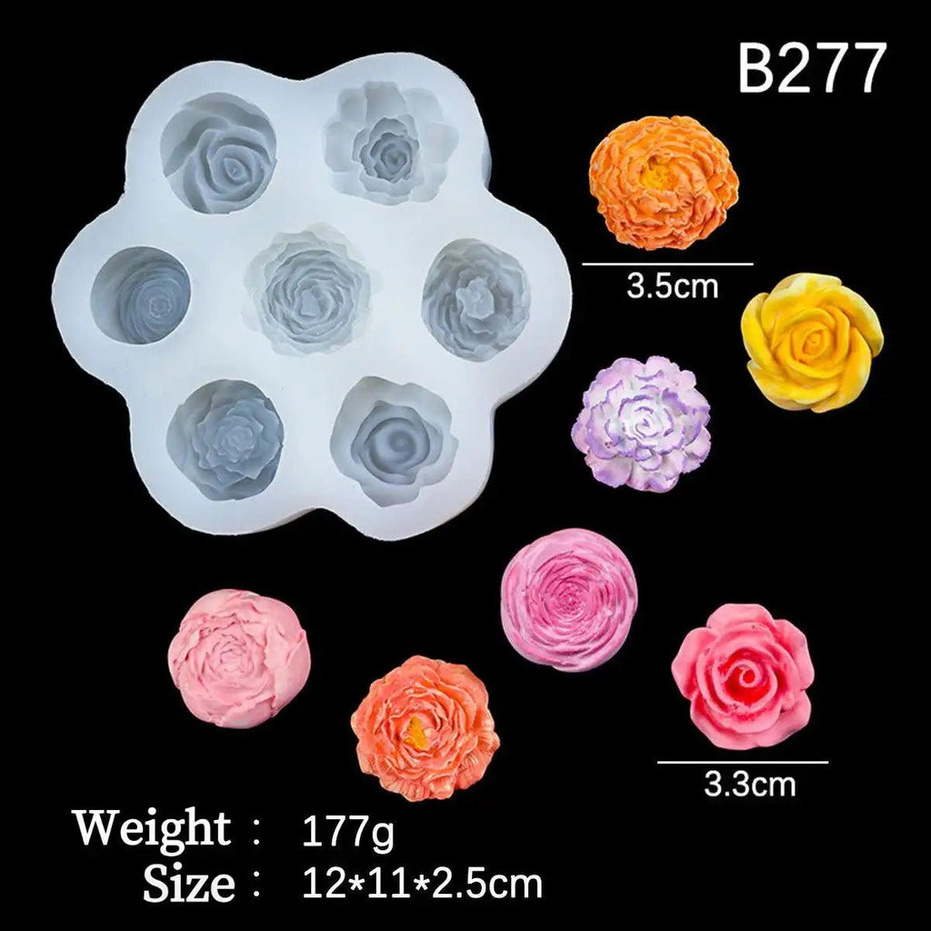 Floral Craft Silicone Mold Set| For Rose & Peony Scented Candles, Cake Decor & Plaster DIY- SummitGH