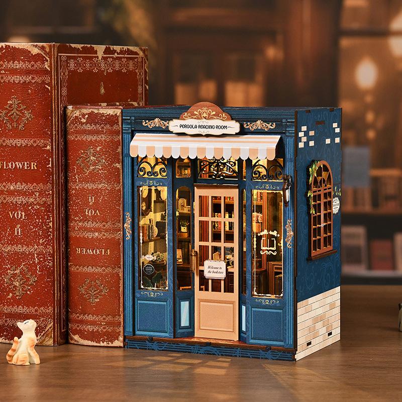 3D Miniature Dollhouse Book Nook Kit| DIY Bookshelf Puzzle Insert Cottage Home Decor Book Nook Kit DIY Craft Tool - SummitGH