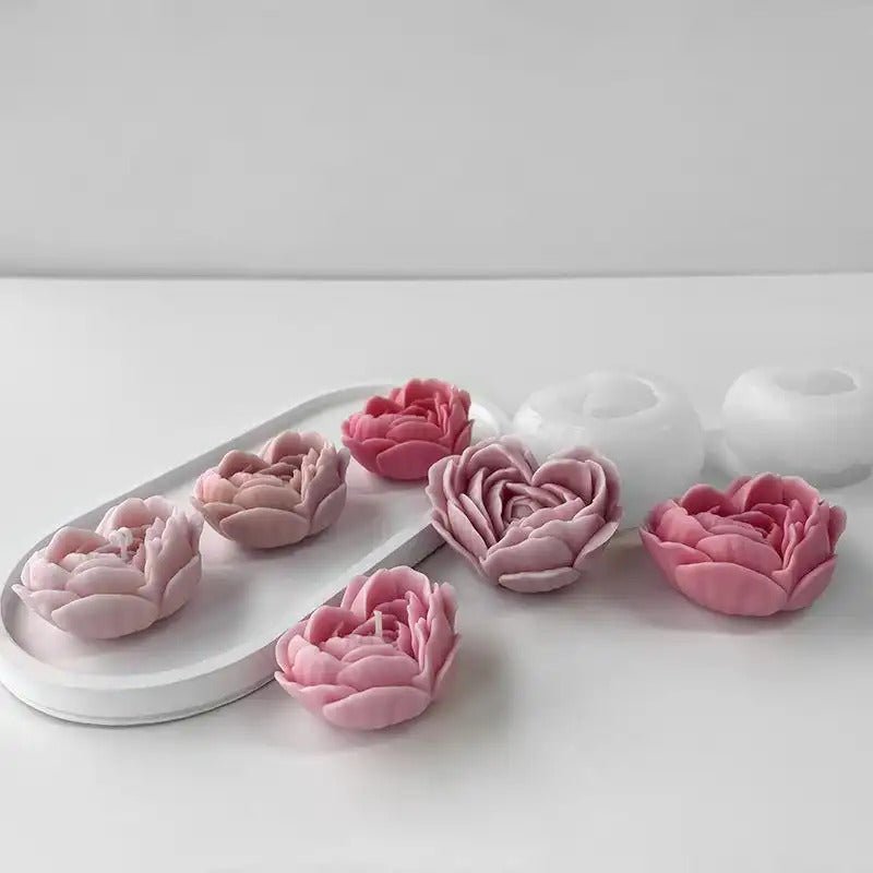 Heart Flower Silicone Mold - DIY Candles, Resin Art & Soap Making Candle Making Supplies DIY Craft Tool - SummitGH