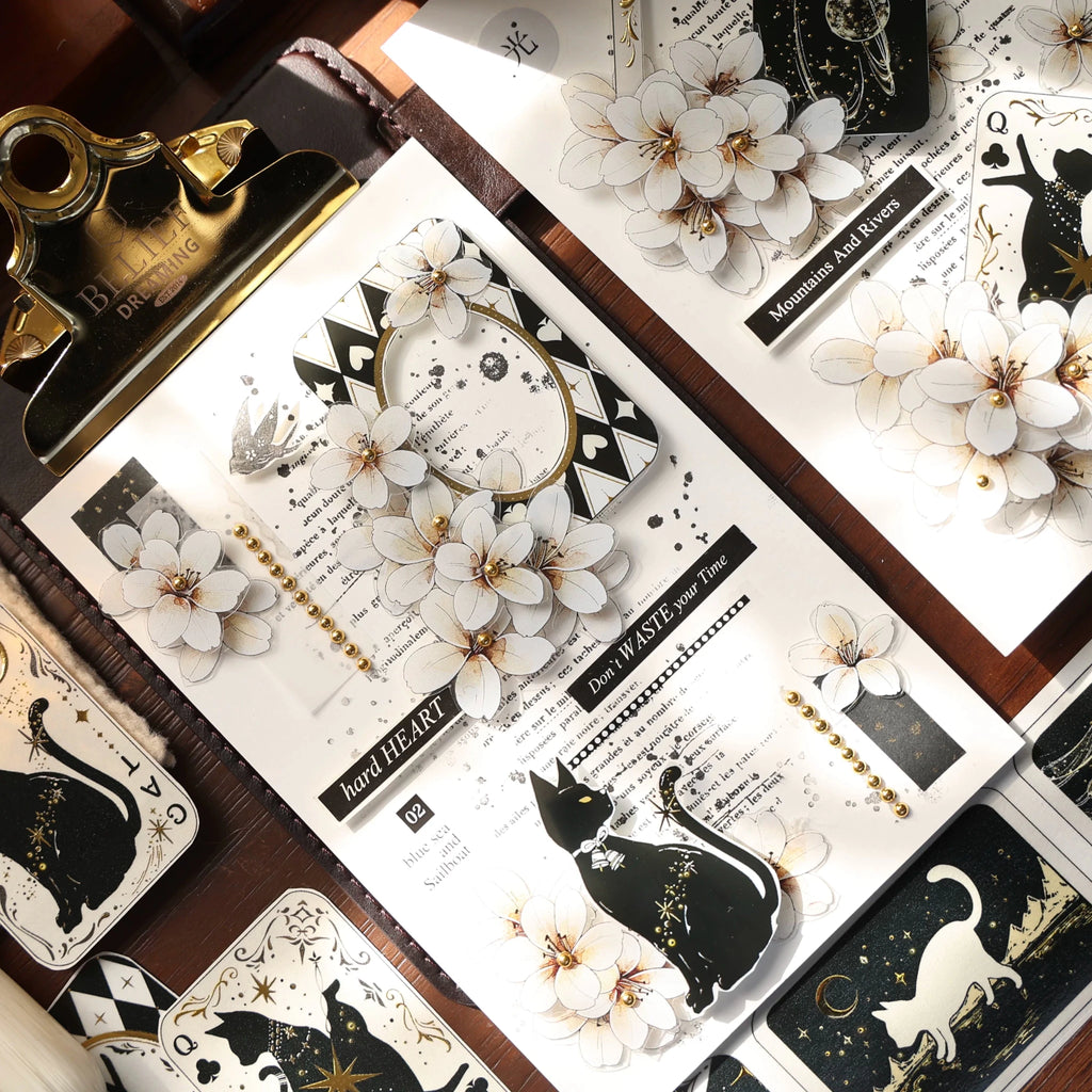 Vintage Cat Playing Card Washi Tape Set - Foil PET Journal Stickers for Scrapbooking #product_typel - SummitGH