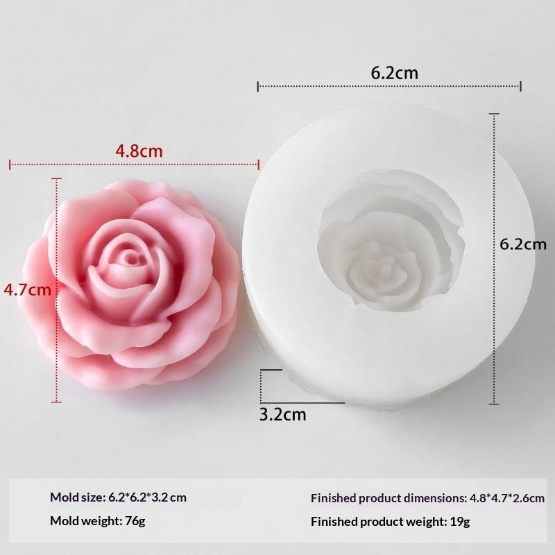 Floral 3D silicone mold for candle making, soap crafting and baking – flexible food-grade flower petal mold