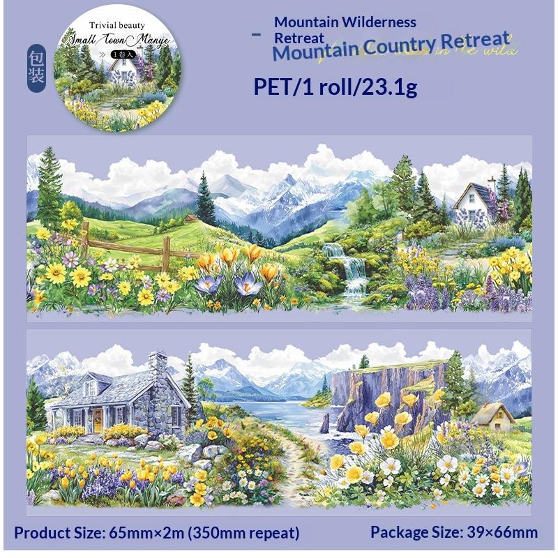 Scenic Town Landscape PET Sticker Roll | 6-Roll Cottagecore Set - SummitGH