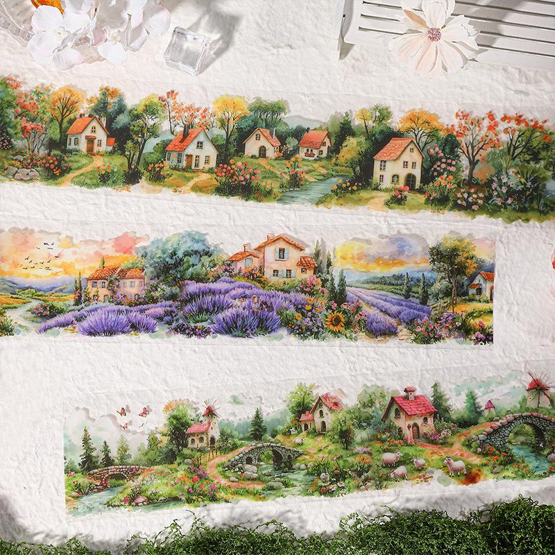 Scenic Town Landscape PET Sticker Roll | 6-Roll Cottagecore Set - SummitGH