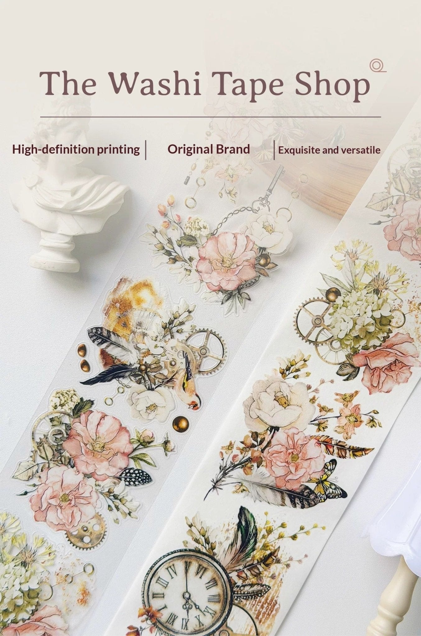 Vintage Floral Washi Tape Set for Journaling – PET & Washi Tape Rose Story Collection for Bullet Journal, Scrapbooking & DIY Crafts Home & Living → Arts & Crafts → Craft Supplies → Stickers DIY Craft Tool - SummitGH
