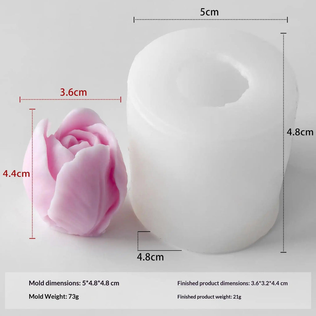 Floral 3D silicone mold for candle making, soap crafting and baking – flexible food-grade flower petal mold