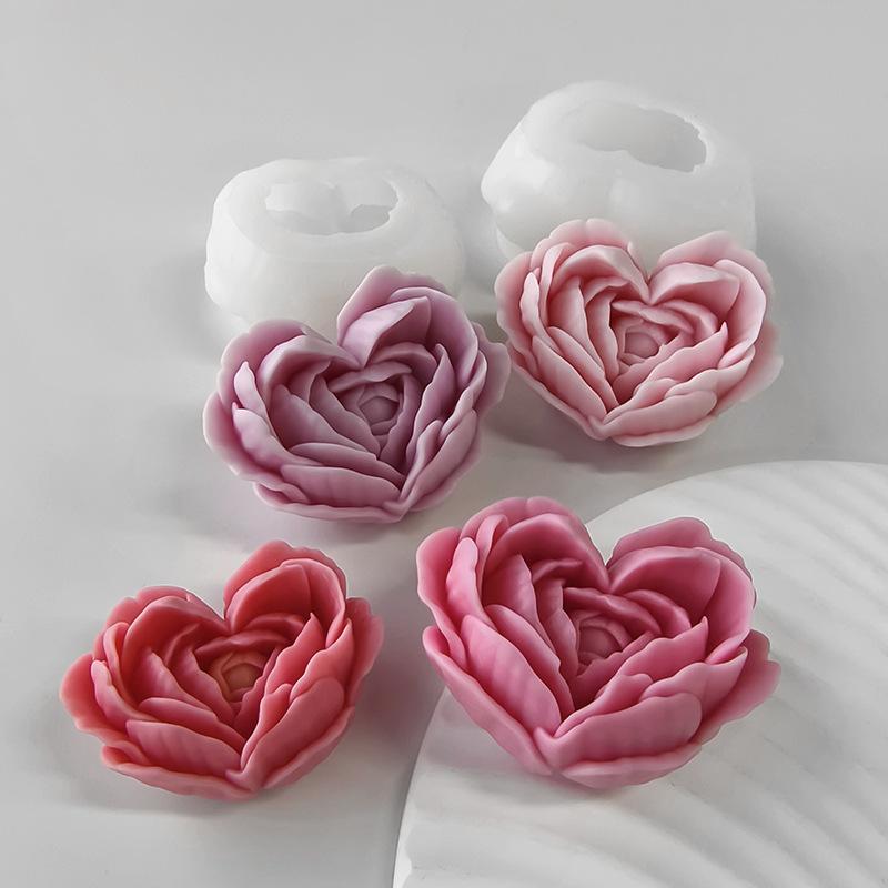 Heart Flower Silicone Mold - DIY Candles, Resin Art & Soap Making Candle Making Supplies DIY Craft Tool - SummitGH