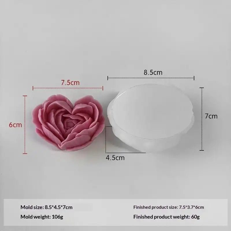Heart Flower Silicone Mold - DIY Candles, Resin Art & Soap Making Candle Making Supplies DIY Craft Tool - SummitGH