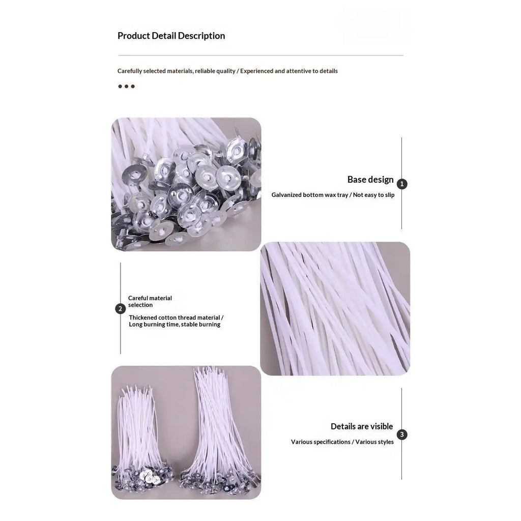 40 Strand Braided Candle Wick Set (10cm)| 100-Pack for DIY Butter Lamps, Pillar & Container Candles - SummitGH