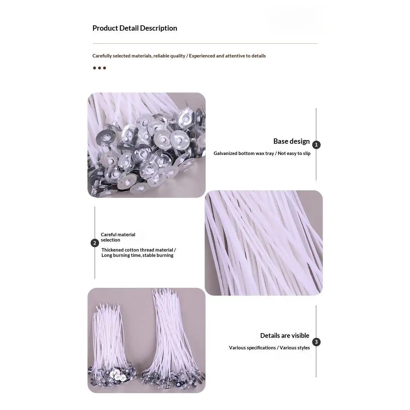 40 Strand Braided Candle Wick Set (10cm)| 100-Pack for DIY Butter Lamps, Pillar & Container Candles - SummitGH