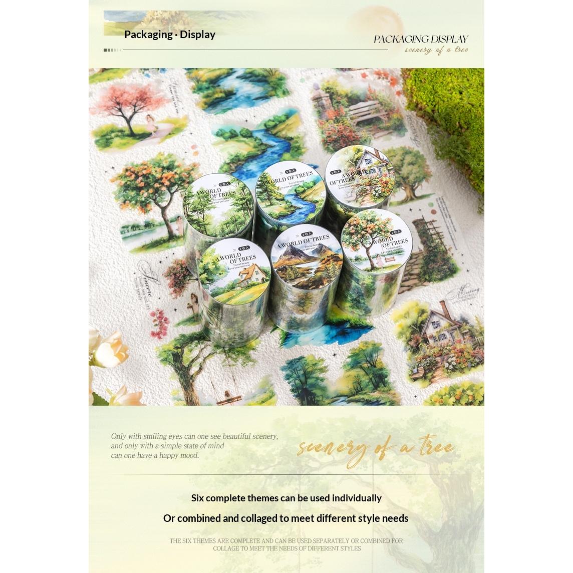 Botanical Cottagecore PET Sticker Roll | 6-Roll Aesthetic Set - SummitGH