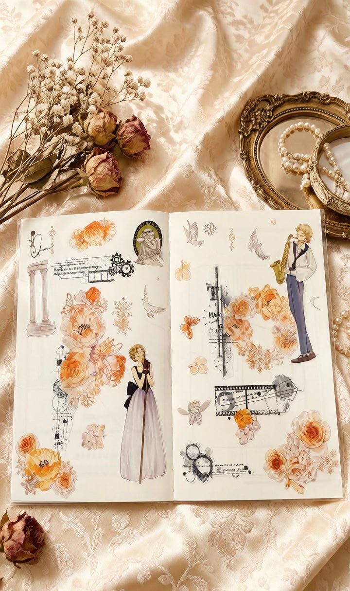 Vintage Gear Washi Tape & Die - Cut PET Stickers – Steampunk Journaling Tape for Scrapbooking & Bullet Journal DIY Craft Tool - SummitGH