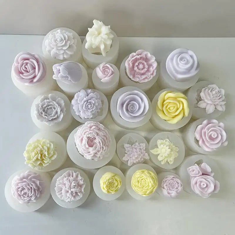 Floral 3D silicone mold for candle making, soap crafting and baking – flexible food-grade flower petal mold