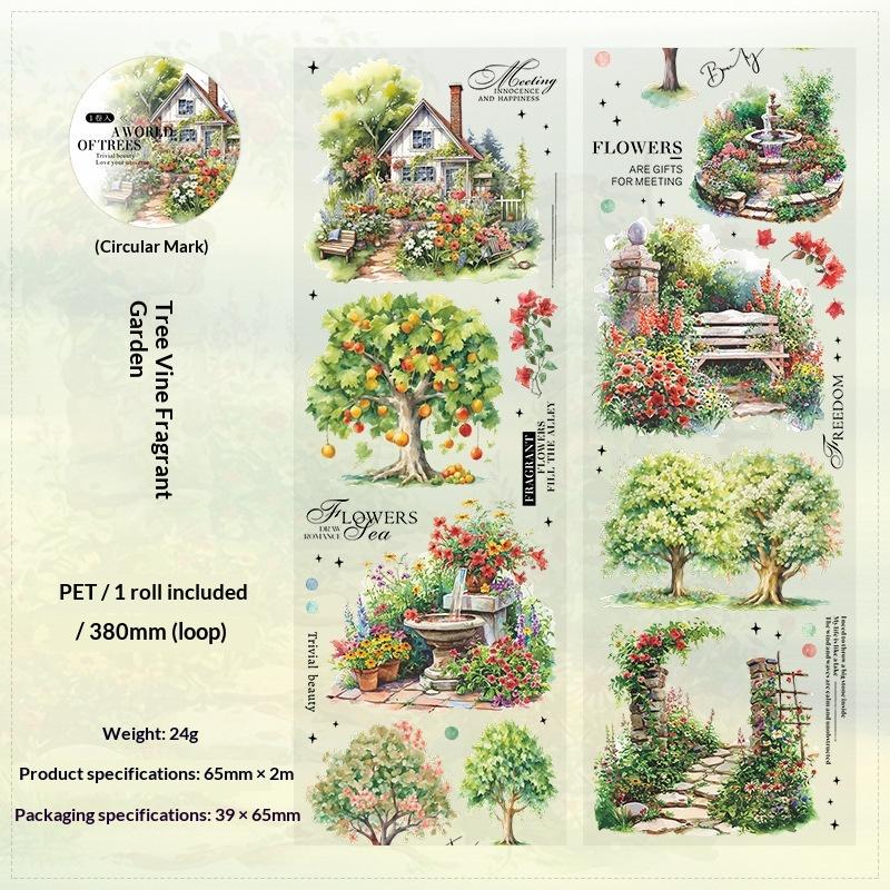 Botanical Cottagecore PET Sticker Roll | 6-Roll Aesthetic Set - SummitGH