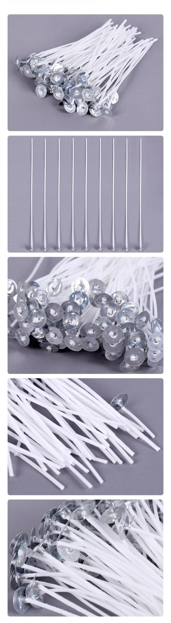 40 Strand Braided Candle Wick Set 10cm - 100 Pack DIY Candle Making Supplies - SummitGH